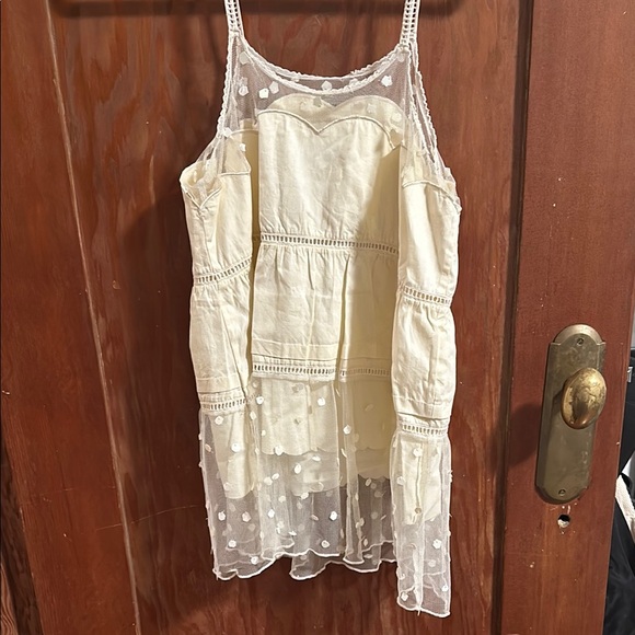 NWOT See by Chloe Cream Sheer Polka Dot SequinTop, size 6 / 42 - Picture 5 of 8